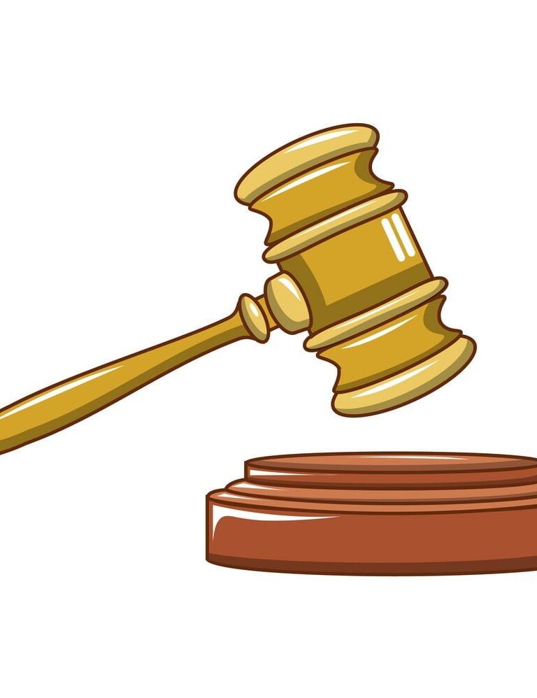 Wood judge gavel icon. Cartoon of wood judge gavel vector icon for web design isolated on white background