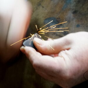 A PERECT SHOT of flint and steel sparks by beaver bushcraft