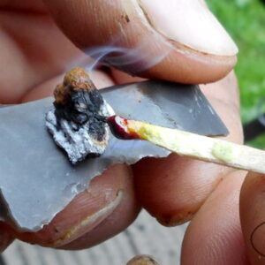 A PERFECT SHOT of Beaver Bushcraft Hand cut Sulphur match in use.